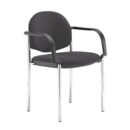 Coda multi purpose stackable conference chair with fixed arms - Blizzard Grey