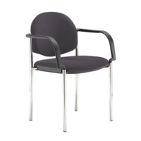 Coda multi purpose stackable conference chair with fixed arms - Blizzard Grey