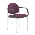 Coda multi purpose stackable conference chair with fixed arms - Bridgetown Purple
