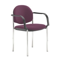 Coda multi purpose stackable conference chair with fixed arms - Bridgetown Purple