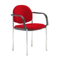 Coda multi purpose stackable conference chair with fixed arms - Belize Red