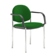 Coda multi purpose stackable conference chair with fixed arms - Lombok Green