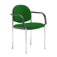 Coda multi purpose stackable conference chair with fixed arms - Lombok Green