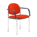 Coda multi purpose stackable conference chair with fixed arms - Tortuga Orange