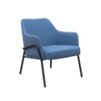 Corby lounge chair with black metal frame - light blue