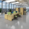 Contract 25 straight desk with 3 drawer silver pedestal and panel leg 1200mm x 800mm - oak
