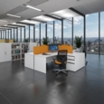 Contract 25 straight desk with panel leg 800mm x 800mm - white