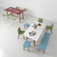 Crew rectangular table 1600mm x 800mm with oak leg frame and mdf top with chamfered edges - made to order