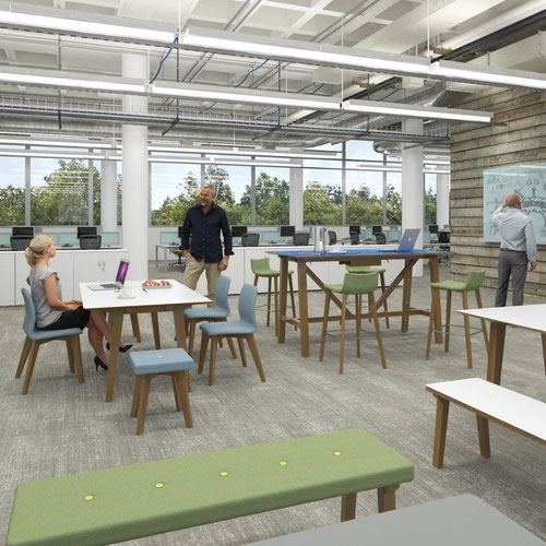 Crew rectangular table 2000mm x 1000mm with oak leg frame and mdf top with chamfered edges - made to order