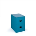 Steel 2 drawer contract filing cabinet 711mm high - blue