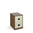 Steel 2 drawer contract filing cabinet 711mm high - coffee/cream