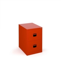 Steel 2 drawer contract filing cabinet 711mm high - red