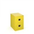 Steel 2 drawer contract filing cabinet 711mm high - yellow