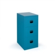 Steel 3 drawer contract filing cabinet 1016mm high - blue