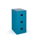 Steel 3 drawer contract filing cabinet 1016mm high - blue