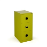 Steel 3 drawer contract filing cabinet 1016mm high - green
