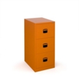 Steel 3 drawer contract filing cabinet 1016mm high - orange