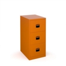 Steel 3 drawer contract filing cabinet 1016mm high - orange
