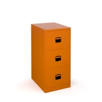 Steel 3 drawer contract filing cabinet 1016mm high - orange