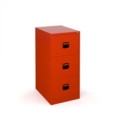 Steel 3 drawer contract filing cabinet 1016mm high - red