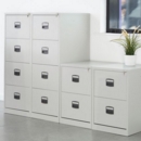 Steel 3 drawer contract filing cabinet 1016mm high - red