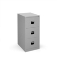 Steel 3 drawer contract filing cabinet 1016mm high - silver