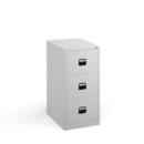 Steel 3 drawer contract filing cabinet 1016mm high - white