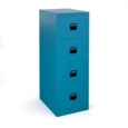 Steel 4 drawer contract filing cabinet 1321mm high - blue