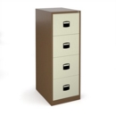 Steel 4 drawer contract filing cabinet 1321mm high - coffee/cream