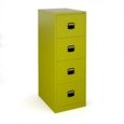 Steel 4 drawer contract filing cabinet 1321mm high - green