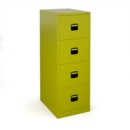 Steel 4 drawer contract filing cabinet 1321mm high - green