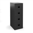 Steel 4 drawer contract filing cabinet 1321mm high - black