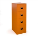 Steel 4 drawer contract filing cabinet 1321mm high - orange