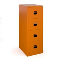 Steel 4 drawer contract filing cabinet 1321mm high - orange