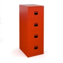 Steel 4 drawer contract filing cabinet 1321mm high - red