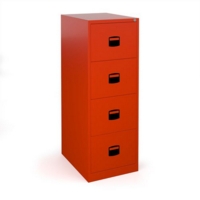 Steel 4 drawer contract filing cabinet 1321mm high - red