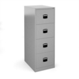 Steel 4 drawer contract filing cabinet 1321mm high - silver