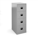 Steel 4 drawer contract filing cabinet 1321mm high - silver
