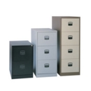 Steel 4 drawer contract filing cabinet 1321mm high - silver