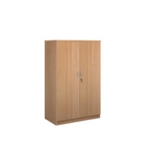 Systems double door cupboard 1600mm high - beech