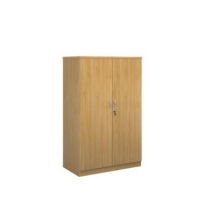 Systems double door cupboard 1600mm high - oak