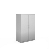 Systems double door cupboard 1600mm high - white