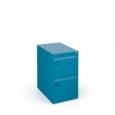 Steel 2 drawer executive filing cabinet 711mm high - blue