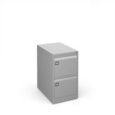 Steel 2 drawer executive filing cabinet 711mm high - silver
