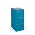 Steel 3 drawer executive filing cabinet 1016mm high - blue