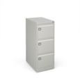 Steel 3 drawer executive filing cabinet 1016mm high - goose grey
