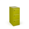 Steel 3 drawer executive filing cabinet 1016mm high - green