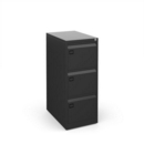 Steel 3 drawer executive filing cabinet 1016mm high - black