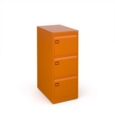 Steel 3 drawer executive filing cabinet 1016mm high - orange
