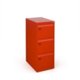 Steel 3 drawer executive filing cabinet 1016mm high - red
